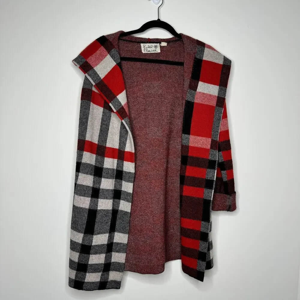 Field Flower Cressida Wool Plaid Coat Sweater XS